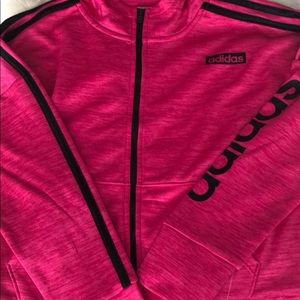 Pink and black adidas hoodie. Brand new!